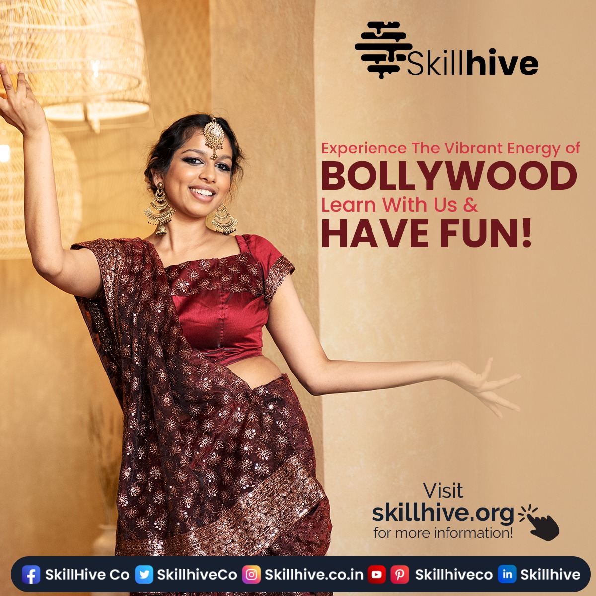 SkillhiveCo's tweet photo. Get ready to dance to the beats of Bollywood - Join our classes today &amp; unleash your inner performer!
Visit our website: https://t.co/g8ailcqHNn to learn more about our hobby classes!

#BollywoodDance #HobbyClasses #SkillHive #DanceLessons #FunAndFitness #SkillHiveClasses #Hobby https://t.co/yrEua5CTPj