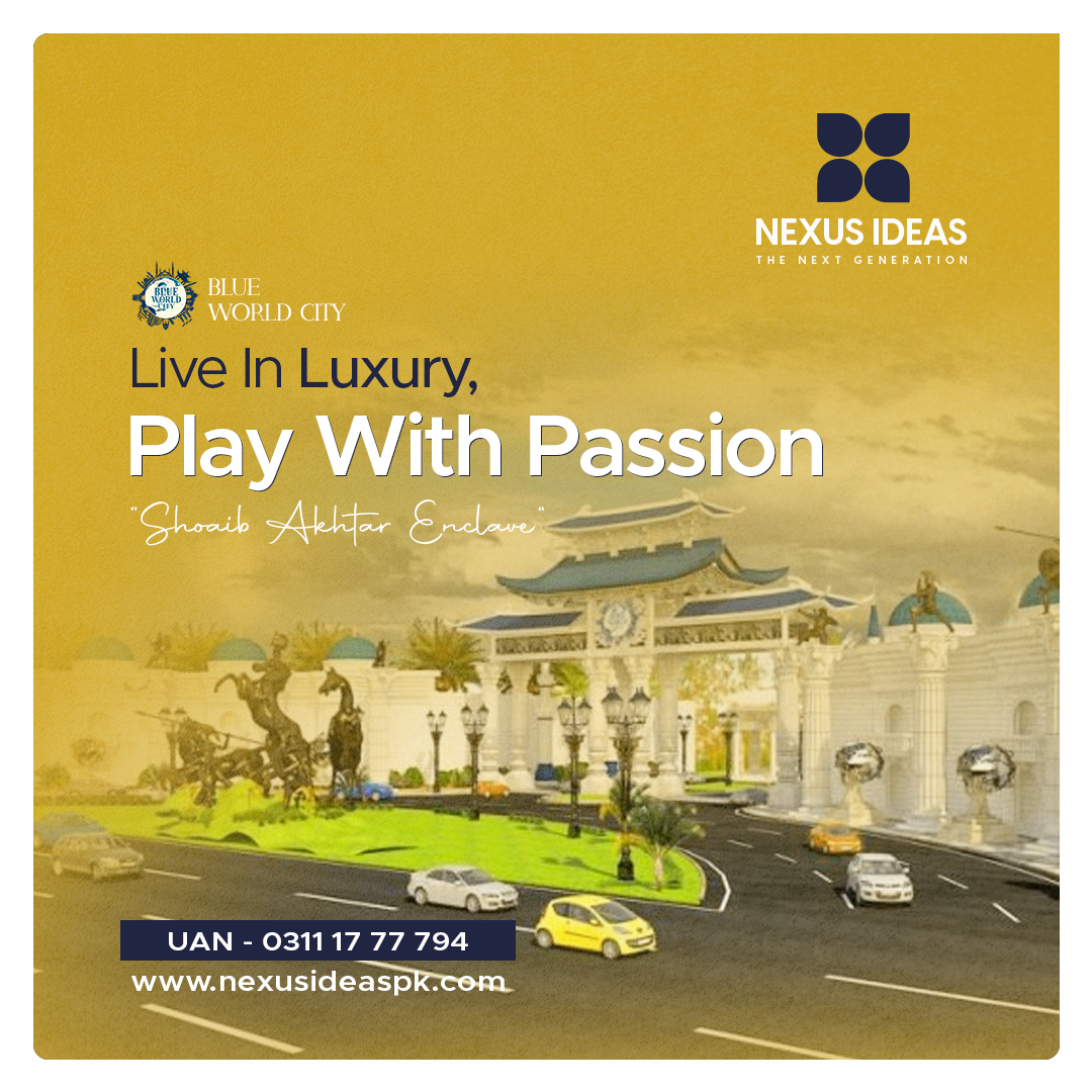nexusideaspk1's tweet photo. Shoaib Akhtar Enclave offers a unique living experience that combines luxurious residential villas with state-of-the-art sports facilities.
☎UAN: 03111777794
https://t.co/QkdqMLekJI
#BlueWorldCity #modren #society #ShoaibAkhtar #SportsValleyBlock #pakistan #BestInvestment https://t.co/99yrsao4Ob