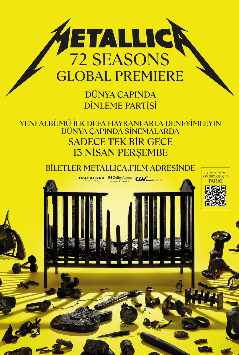 CGVMarsDagitim's tweet photo. Sadece bir gece, 13 Nisan Perşembe gecesi dünya çapında bir dinleme partisi için Metallica ailesine katılın! "Metallica: 72 Seasons" sinema listesi bu paylaşımda, biletler @biletinial ve @paribucineverse'te!
#72SeasonsListeningParty https://t.co/DRaqFC9rOd