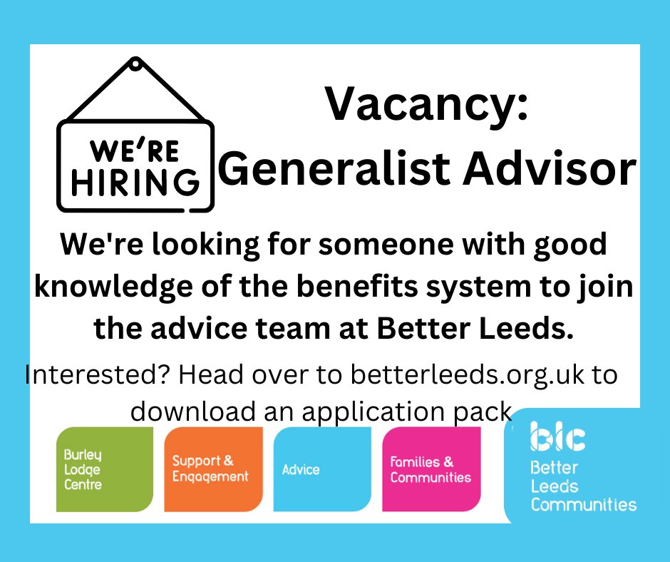 Better Leeds (@betterleeds) on Twitter photo We've got two vacancies <a href="/betterleeds/">Better Leeds</a>
We're looking for a Digital Inclusion Officer and a Generalist Advisor to join the team here.
For more details visit betterleeds.org.uk/vacancies/get-…
#Leeds #Recruiting #Vacancy #CharityJobs We've got two vacancies <a href="/betterleeds/">Better Leeds</a>
We're looking for a Digital Inclusion Officer and a Generalist Advisor to join the team here.
For more details visit betterleeds.org.uk/vacancies/get-…
#Leeds #Recruiting #Vacancy #CharityJobs