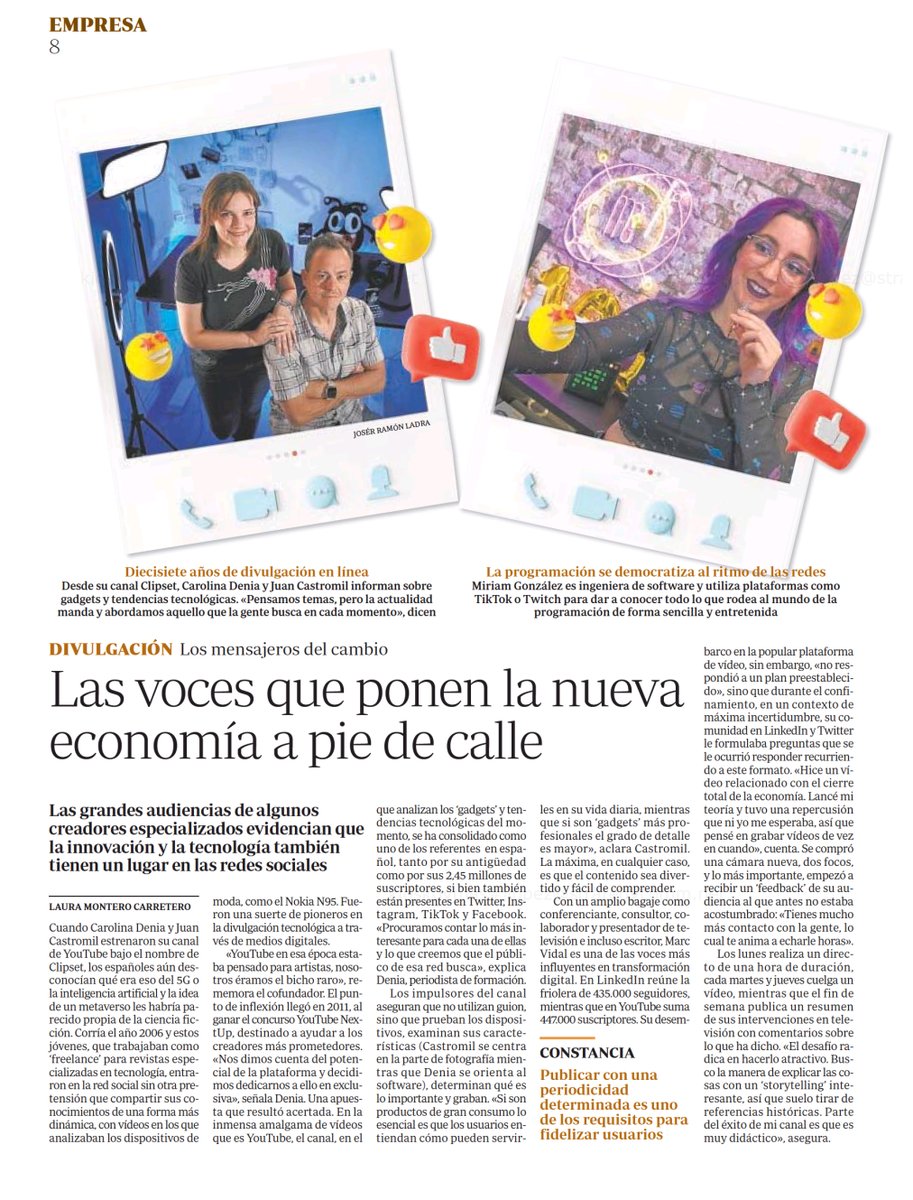 Strategycomm's tweet photo. La prensa cuenta a través de las historias de 4 influencers algunas de las claves del éxito en redes sociales, algo que decimos siempre a nuestros clientes: ofrecer valor y calidad a sus seguidores y ser constantes y previsibles.
#SocialMedia #Influencer https://t.co/TpTpbgCv51
