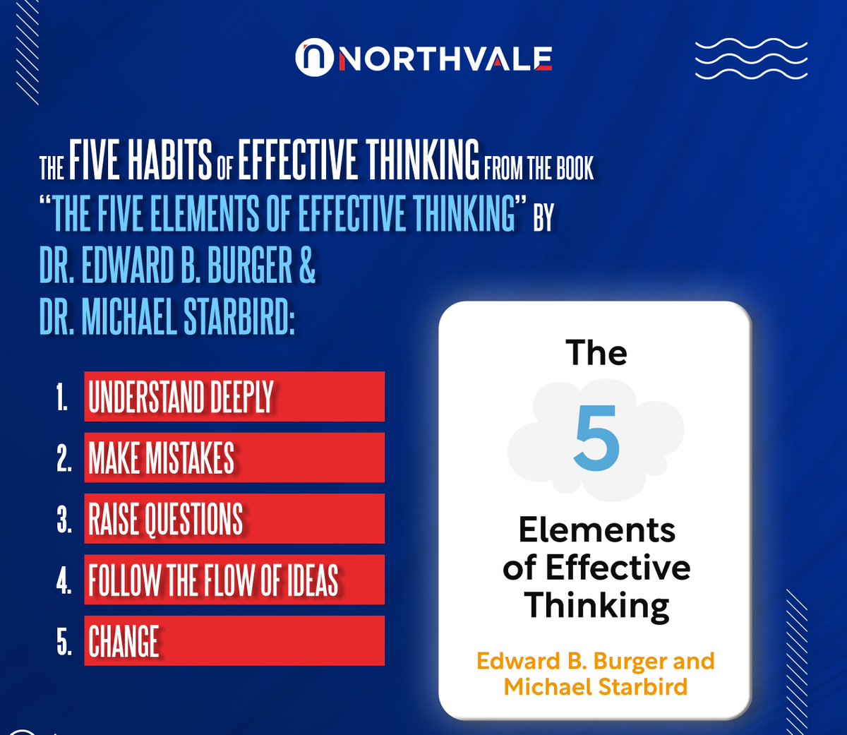 Unlock your mind's potential with 'The Five Elements of Effective Thinking' - understand deeply, make mistakes, raise questions, follow the flow of ideas, and embrace change. 

#EffectiveThinking #Mindfulness #PersonalGrowth #investing #inflation #stockmarkets #northvale