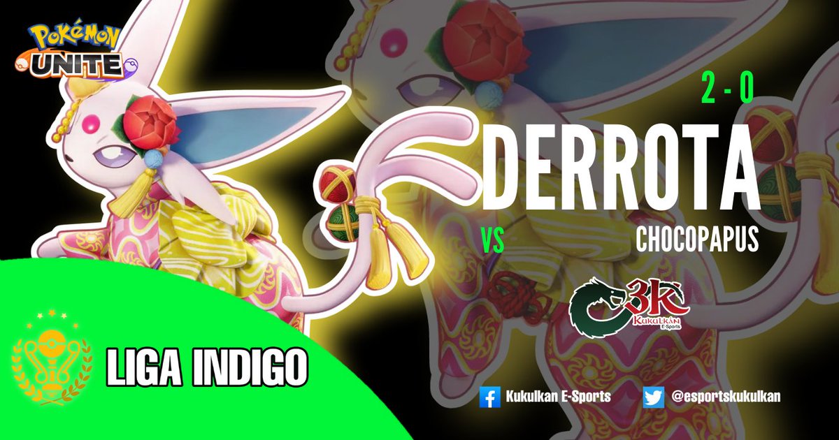 esportskukulkan's tweet photo. Nuestra escuadra principal cae derrotada en la fecha 1 de la liga indigo 🆚 CHOCOPAPUS 
 #PokemonUnite #eSports #UNITEesports #GoKukulkan
@LezamaMx95    
@Lindavegablake
@Dadteddybeer
@spacetyrant21
🐲Luis https://t.co/1Y8P4JnbVt