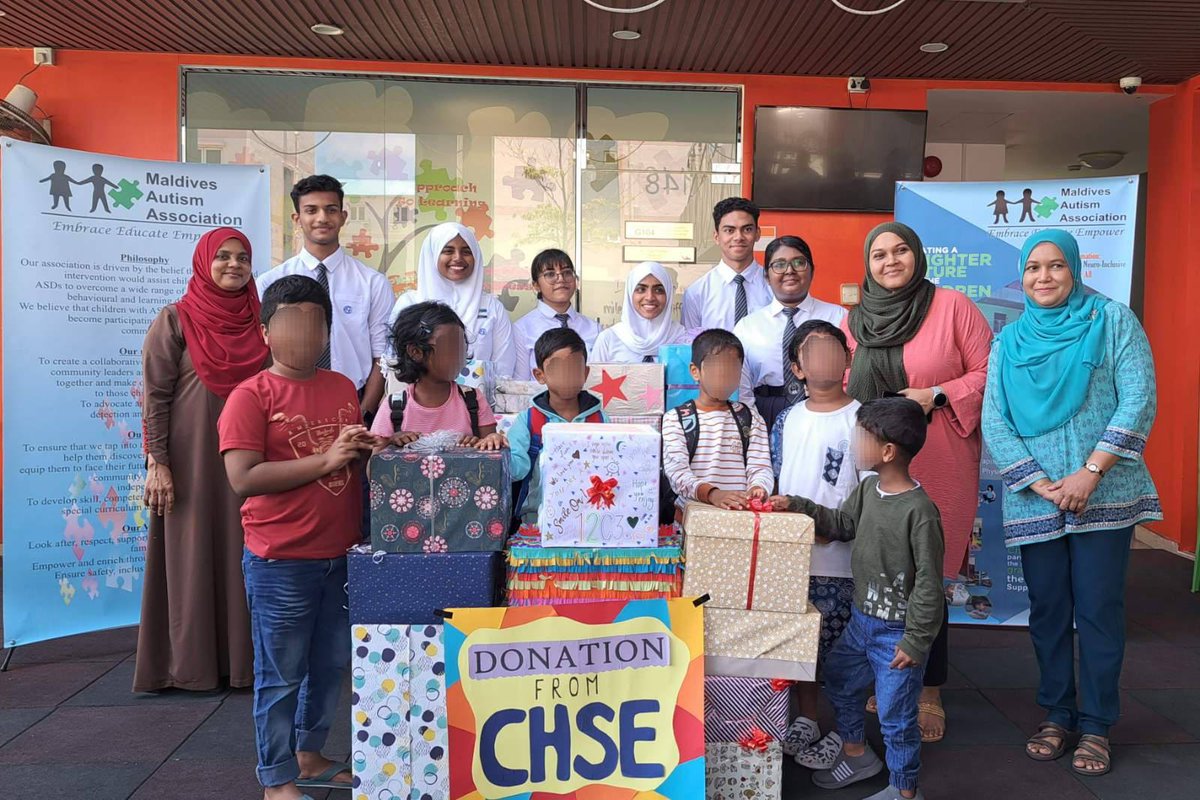 CHSE_HighSchool's tweet photo. We are so happy to be able  to contribute such massive love to the beautiful children of @maldivesautism
#Smile😀On #learningopportunity
#bemindful
#respect
#acknowledge #uniqueminds
A big thank you to all students who participated 🩷🩷
@aisthly
@MoEdumv https://t.co/qi0LR4v33X