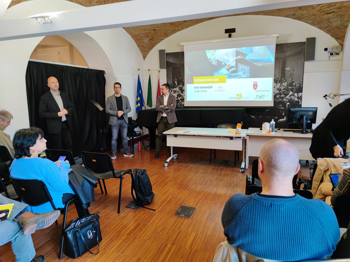 anci_fvg's tweet photo. #formazione | Il BIM e l'evoluzione delle opere pubbliche

ComPA FVG è al fianco degli Enti locali della Regione nella sperimentazione della metodologia #BIM
📷 Al lavoro con i dirigenti del @ComunediTrieste  per sensibilizzare e sviluppare il piano della formazione. https://t.co/tdb98Lavny