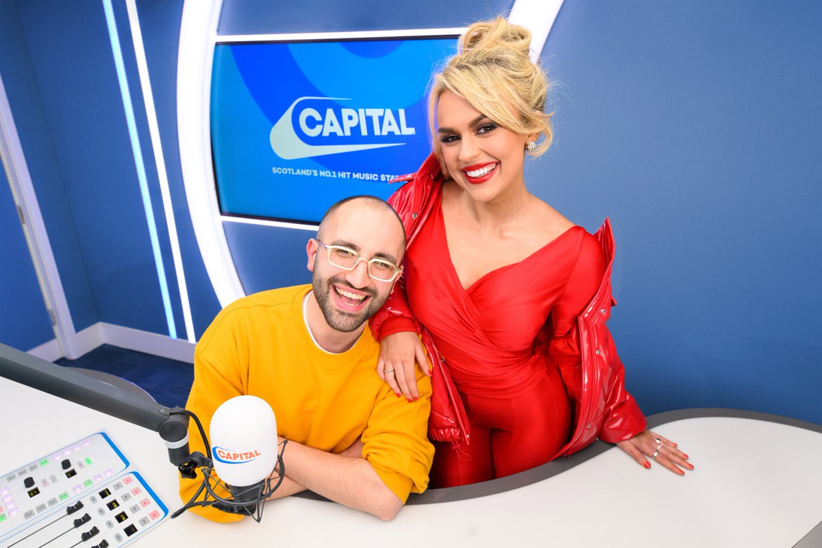 CapitalScotland's tweet photo. First up omg we can’t believe it, it’s only a brand new breakfast show for Scotland’s Number 1 Hit Music Station hosted by Fat Brestovci &amp; Tallia Storm 😍 https://t.co/4ZZVjTYo6J