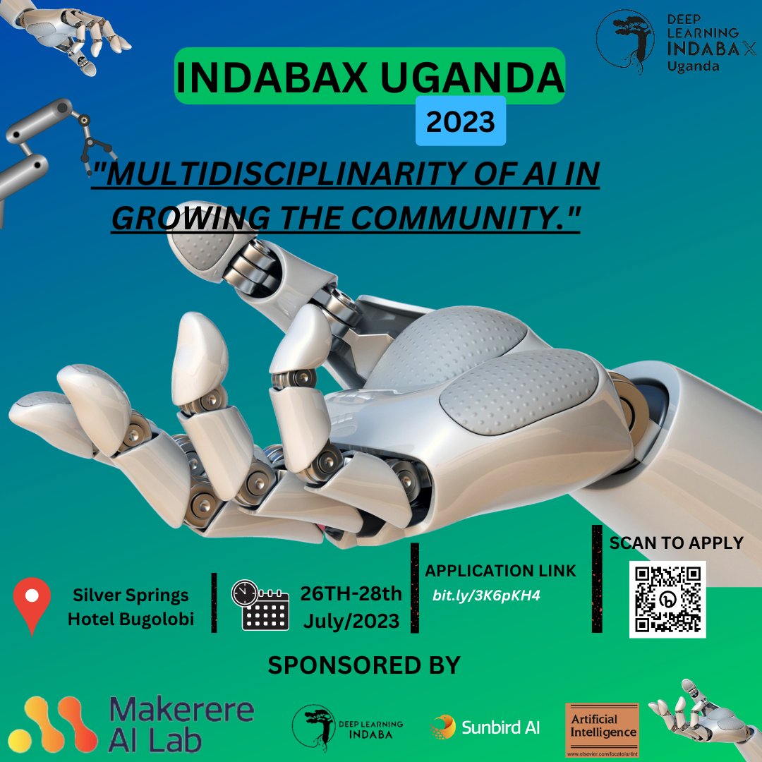 LeonardoDeBtc's tweet photo. 📢📢📢📢The Deep Learning IndabaX 🇺🇬Uganda🇺🇬 is back!!!!!📢📢📢📢📢📢
Applications for the Deep Learning IndabaX Uganda 2023 are now open. 
 Check out our website for more information  https://t.co/I2z2v5IIiB https://t.co/1YTkZk5eO1