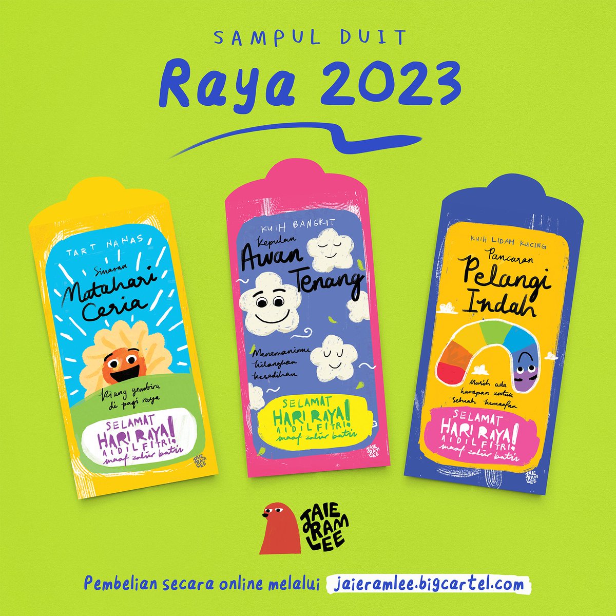 jaieramlee's tweet photo. Assalamualaikum kuih raya tumpang lalu
#sampulduitraya 2023 🌙✨️
Ada 3 design untuk dipilih

Tart Nanas- Sinaran Matahari Ceria
Kuih Bangkit- Kepulan Awan Tenang
Kuih Lidah Kucing- Pancaran Pelangi Indah

Pembelian secara online melalui https://t.co/wXFuuNpwMZ 😃

#raya2023 https://t.co/54gFTC7Km3