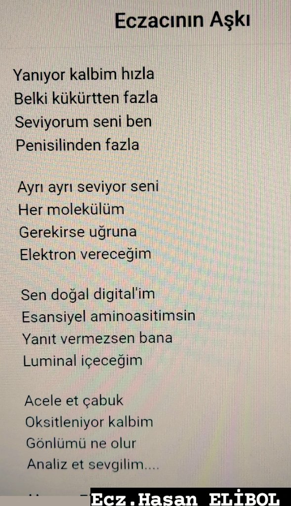 Eczacı candır, şifadır,sağlık için olmazsa olmazdır,farmakoloji'yi. En kapsamlı öğrenen,bilen stratejik uzmandır.#Teb#saglikbakanligiduybizi
