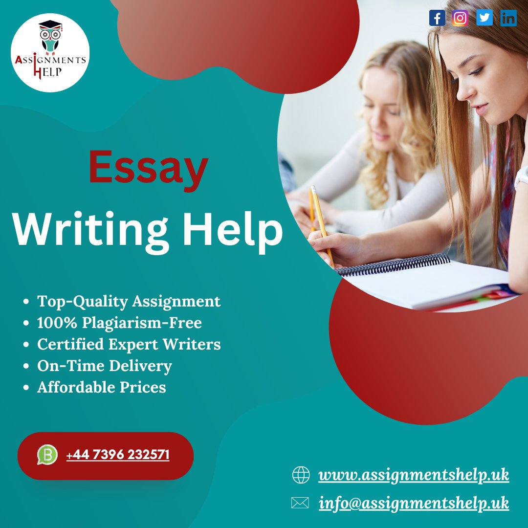 AssignmentsHe59's tweet image. Be confident! Because you choose Our Best Essay Writing Help. We prefer that you submit your assignment before the deadline. We firmly uphold our promises and never compromise on quality.
#essaywriting #essaywritinghelp #essayassignmenthelp #onlineassignmenthelp #assignmenthelp