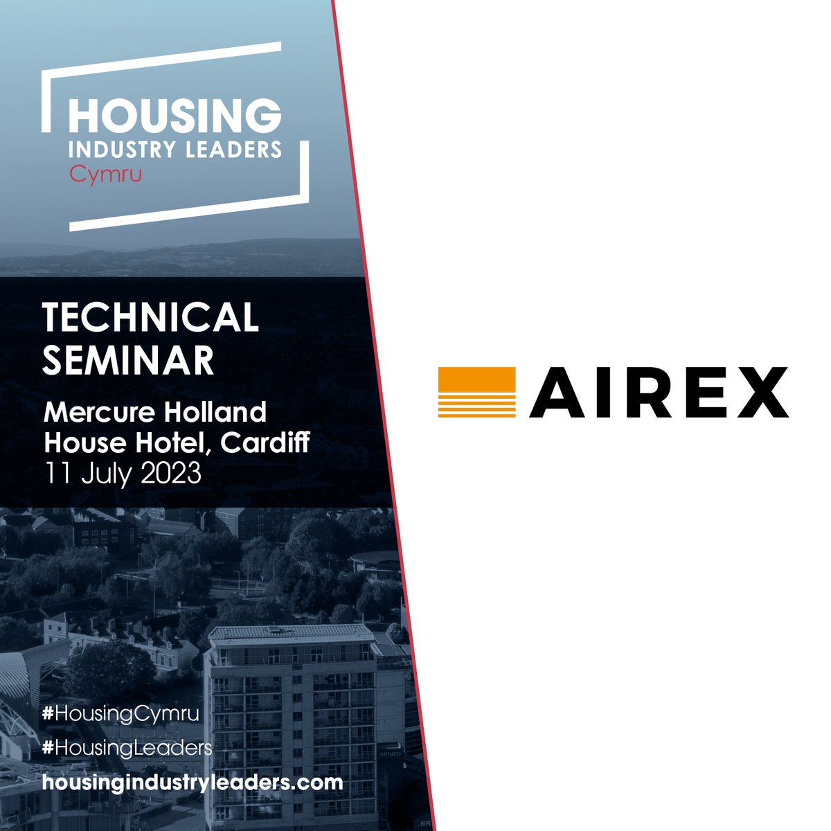 🎉 We are delighted to announce that AirEx will be presenting a Technical Seminar at Housing Industry Leaders Cymru. 

Join AirEx at the Mercure Holland House Hotel, Cardiff, on 11 July 2023 ➡️ ow.ly/Ianw50NB7WK

#HousingLeaders #Housing #WelshHousing #AirEx #Cardiff