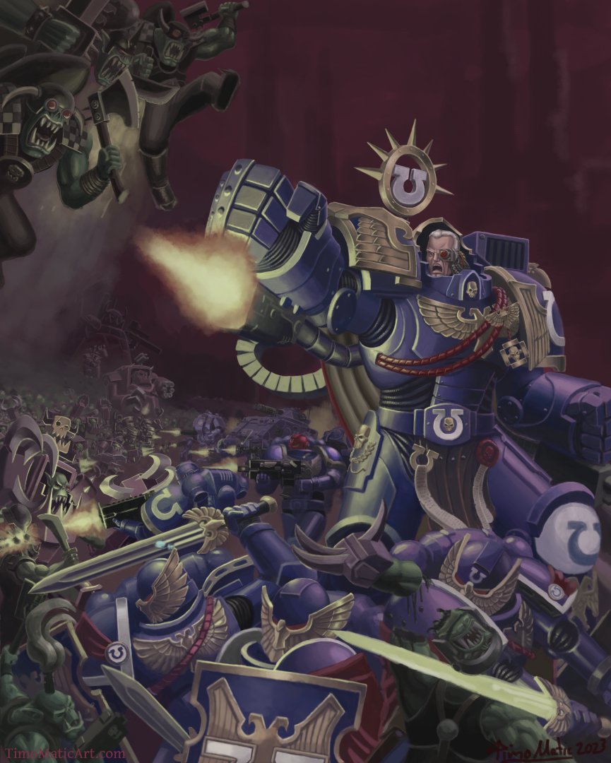 blooddemon40k's tweet photo. Happy #PortfolioDay !
I am a freelance Fantasy- and SciFi- Illustrator.
Grim? Dark? Big battles? Hell yes!! 🤘

#Warmongers #warhammer40000 #warhammer40k #warhammer #WarhammerArt #SpaceMarines https://t.co/wiQ14OTV4t