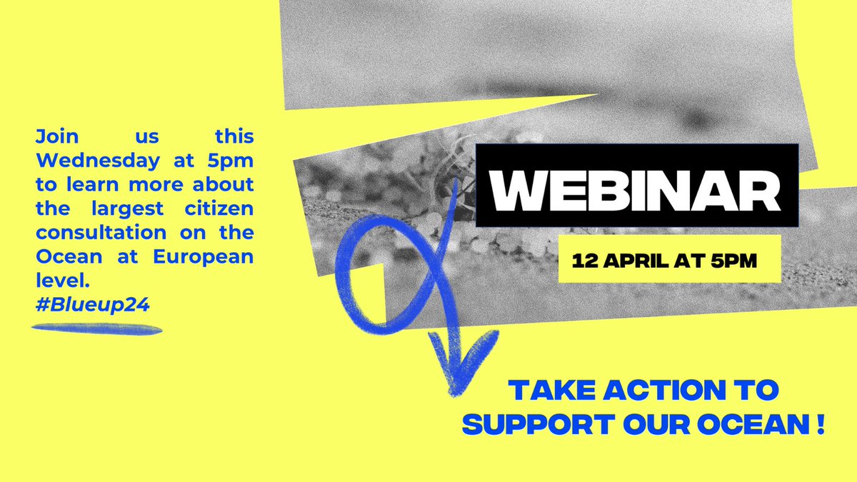 surfridereurope's tweet photo. 📢 WEBINAR - TAKE ACTION TO SUPPORT OUR #OCEAN🗓️ Join us this wednesday at 5pm to learn more about #Blueup24, the largest citizen consultation on the #Ocean at #EUlevel ! Register : https://t.co/3KdUCWQOtZ https://t.co/9MsSZdrMMR
