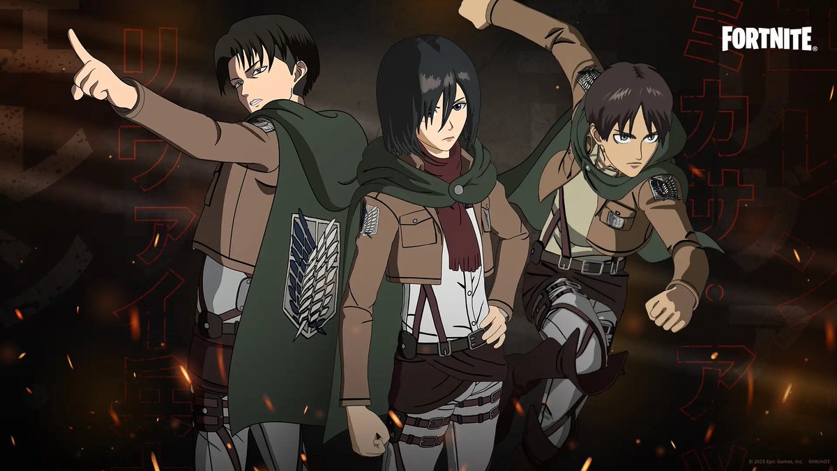Jorge_Most's tweet photo. Imagen oficial de las skins de Attack on Titan. #Fortnite https://t.co/eqa3ZCEcE9