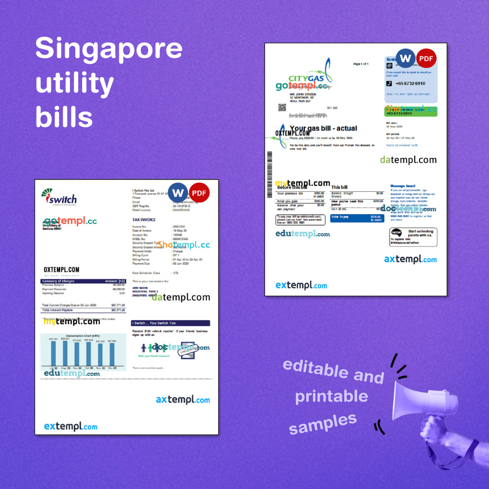 shotempl's tweet image. Salam kawan!
The following templates are editable UTILITY BILL samples of Singapore.
They are in doc and pdf formats.
Visit and download our professionally made examples.
shotempl.cc

#Singapore #CityGas #ISwitch #electricity #gas #bill