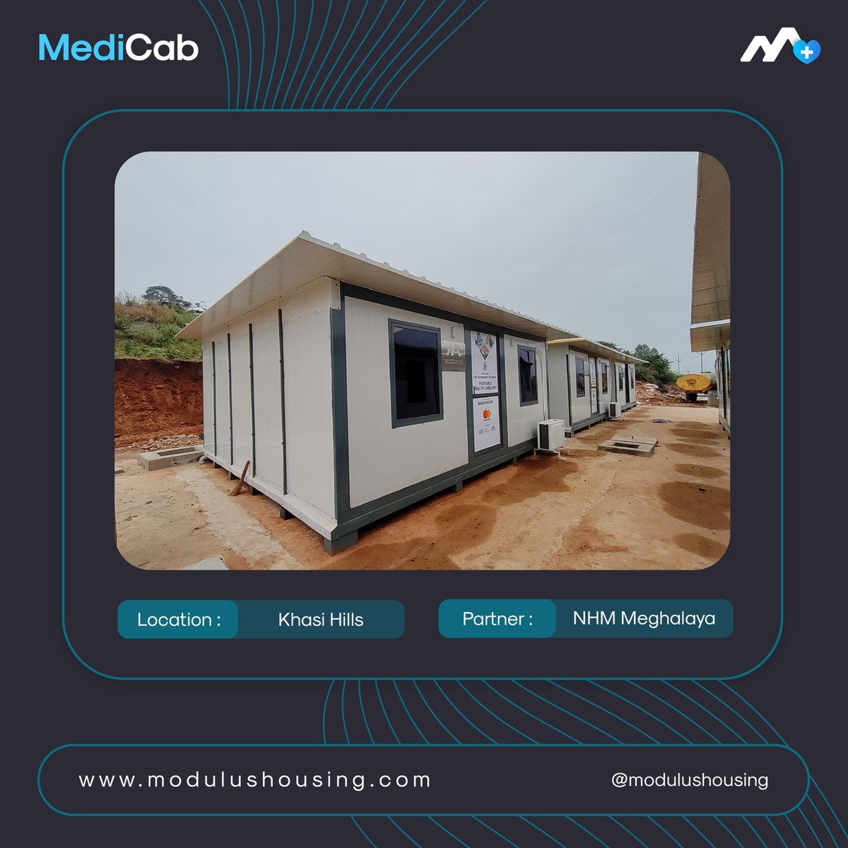 ModulusHousing's tweet photo. Celebrating the completion of 130+ six-bedded #MediCabs in rural Meghalaya! Our quick-to-build and flexible medical cabins are a symbol of hope and care for communities in need. #HealthcareForAll #CommunityHealth #SocialImpact #Gratitude #Meghalaya #India @NHMMeghalaya https://t.co/ro3oPvT2ah