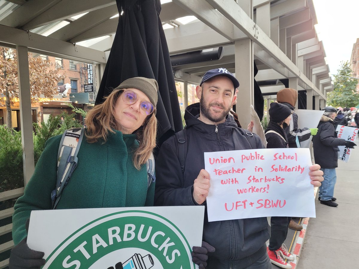 Unions mean better living conditions for all. We're with <a href="/SBWorkersUnited/">Starbucks Workers United</a>! #StickItToStarbucks