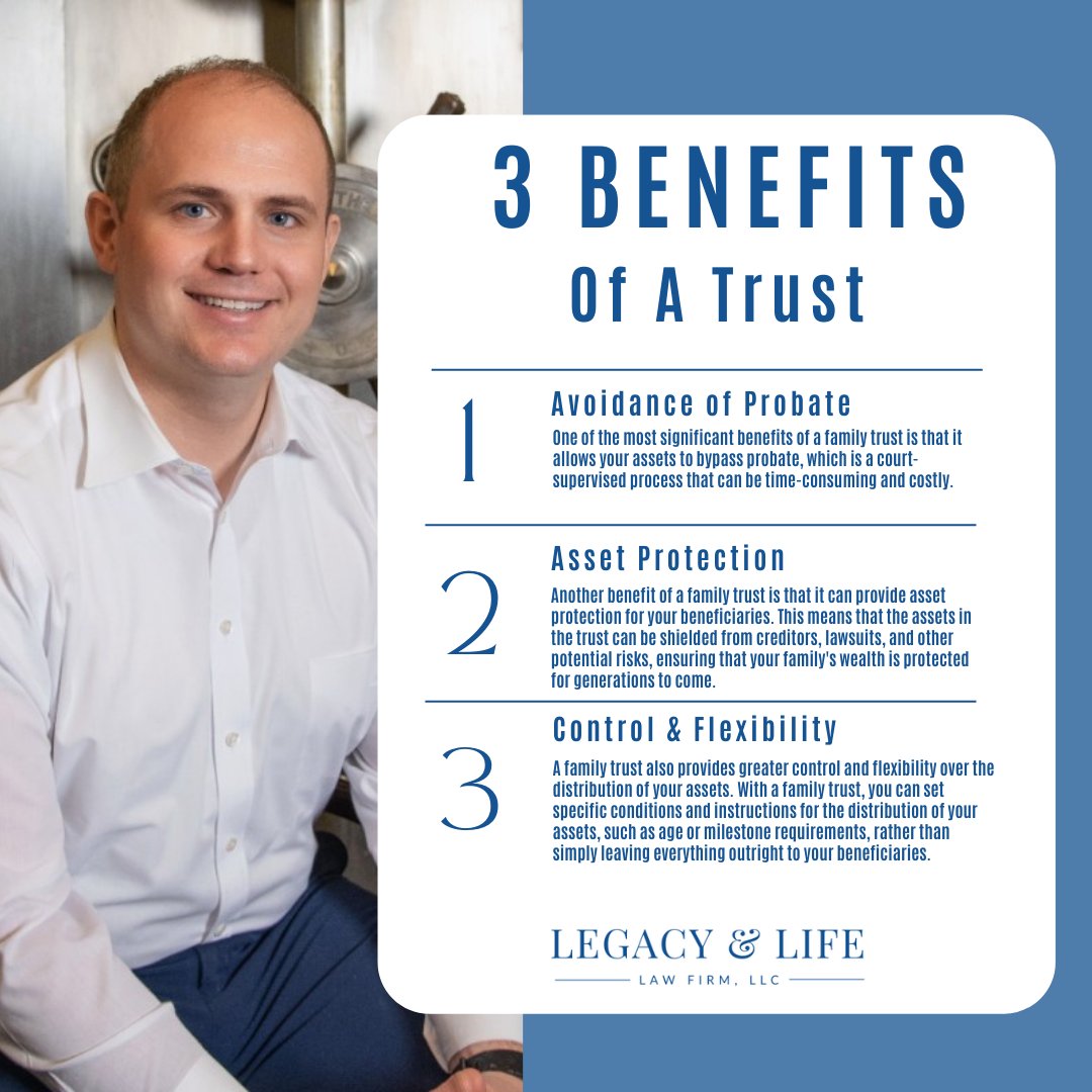 LegacyLifeLaw's tweet photo. Planning for your family's future can be daunting, but creating a trust can provide numerous benefits such as avoiding probate, protecting your assets, and greater control over your legacy 
#estateplanningattorneyil #Chicagolandattorney #illinoisattorney
https://t.co/NpuC0YmP6e https://t.co/5tZ4G0YOru