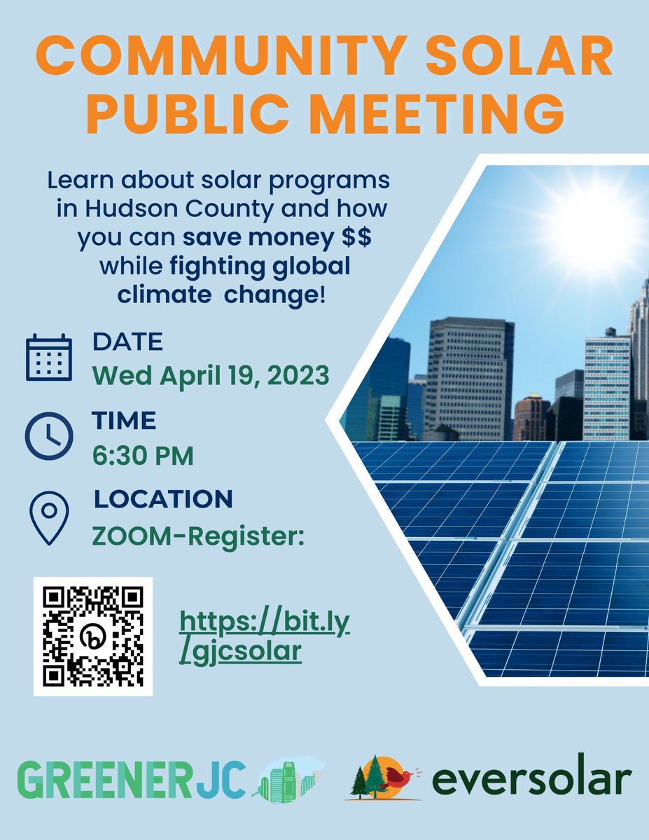 Don't forget to register for our upcoming Community Solar Public Meeting! Join us Wednesday, April 19, 2023 6:30 PM via ZOOM bit.ly/gjcsolar ☀️⚡🔆