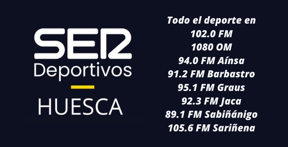 📻Hoy martes en <a href="/SERDepHuesca/">SER Deportivos Huesca</a> a las 15:20 horas

🔴🔵Actualidad <a href="/SDHuesca/">SD Huesca</a>. Escuchamos a Juan Carlos Real   

⚽️Entrevista <a href="/AbizandaGustavo/">Abizanda</a> jugador del @SDHuescaB  #TerceraRFEF 

🤾‍♀️<a href="/BmHuesca/">Bada Huesca</a> femenino también juega la fase de ascenso

🚵Entrevista a Miguel Bergua <a href="/c_c_oscense/">C.C. Oscense</a>