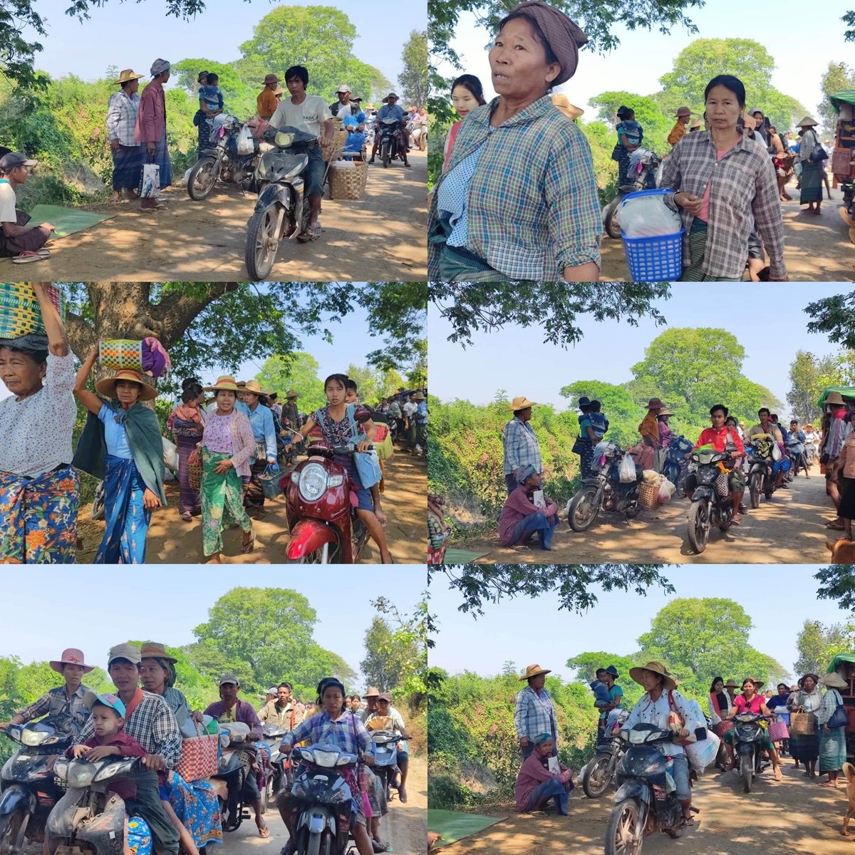 ActivistLittle's tweet photo. In Sagaing's Taze and Khin-U townships, more than 3,000 residents have been displaced by #MyanmarMilitaryTerrorists' cruel operations.

#2023Apr11Coup #WarCrimesOfJunta #WhatsHappeningInMyanmar https://t.co/KfvHDdFpgg