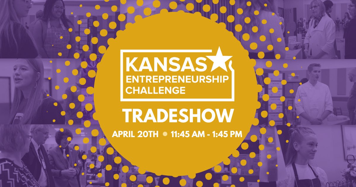 ecomm_ks's tweet photo. The state competition is a little over a week away! Did you know that the tradeshow is open to the public? Stop in and vote for your favorite student-led business from 11:45 AM to 1:45 PM. You'll be glad you did! #kseship @networkkansas @StartupCats @goventuredash https://t.co/f6t92Jl6zM