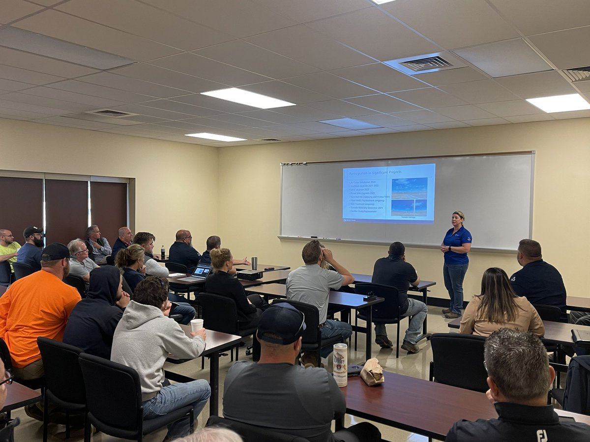 Amazing morning at Public Water Supply District #2, Missouri’s 2nd largest utility. <a href="/woodardcurran/">Woodard & Curran</a> Water Plant Manager Michele Moellering doing a morning briefing…
