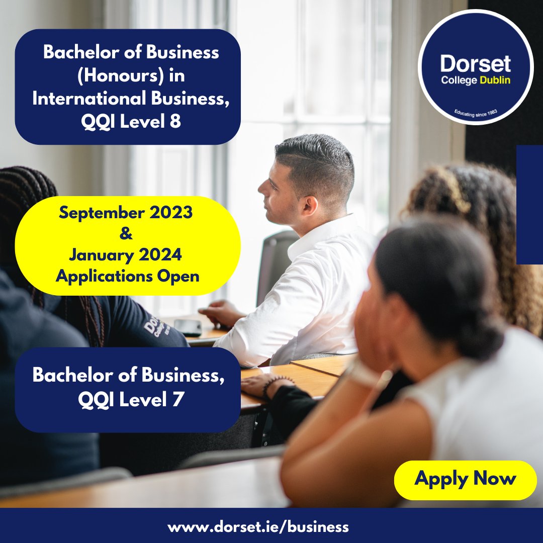 A Business qualification will give you a clearer understanding of how the economy works, the impact of world events on markets, and a better handle on your own financial wellbeing. 

Apply now at Dorset College: dorset.ie/business/

#dorsetcollege #dublin #businessdegree