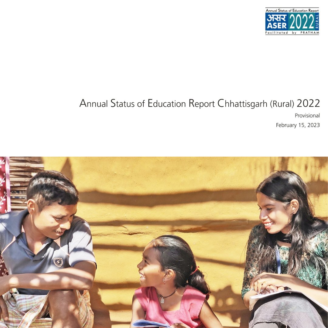 asercentre's tweet photo. ASER 2022 Chhattisgarh report is now live on https://t.co/dbThYOWoCH!
Access the full report here: https://t.co/HcYQkjWf21
#aser2022 #Chhattisgarh #education #learninglevels #data #education #research https://t.co/5kMjRzDbIa