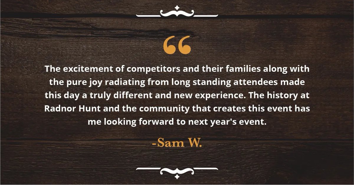 RadnorHunt_HT's tweet photo. We're sharing some of our most positive feedback from our newest enthusiasts! It's easy to see why we have so many returning competitors, volunteers &amp; spectators. RHHT really starts to feel like a family! #eventing #voluteer #competitors #competititon https://t.co/oZpX6heu5s