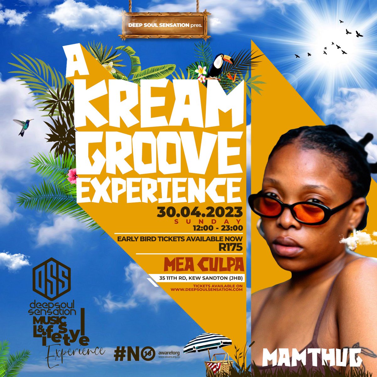 DSS|TheRhythm|HouseMusicEvent (@dsslifestyle) on Twitter photo A DJ, culture curator & groovist, <a href="/Mamthug/">Watermeisie</a> joins the @kreamgroove experience serving neo - soul flavours in her sets.
SUNDAY 30 APRIL @meaculpakew is a date. Get your tickets now deepsoulsensation.com
day time grooving☀️
#dssmusicandlifestyle A DJ, culture curator & groovist, <a href="/Mamthug/">Watermeisie</a> joins the @kreamgroove experience serving neo - soul flavours in her sets.
SUNDAY 30 APRIL @meaculpakew is a date. Get your tickets now deepsoulsensation.com
day time grooving☀️
#dssmusicandlifestyle