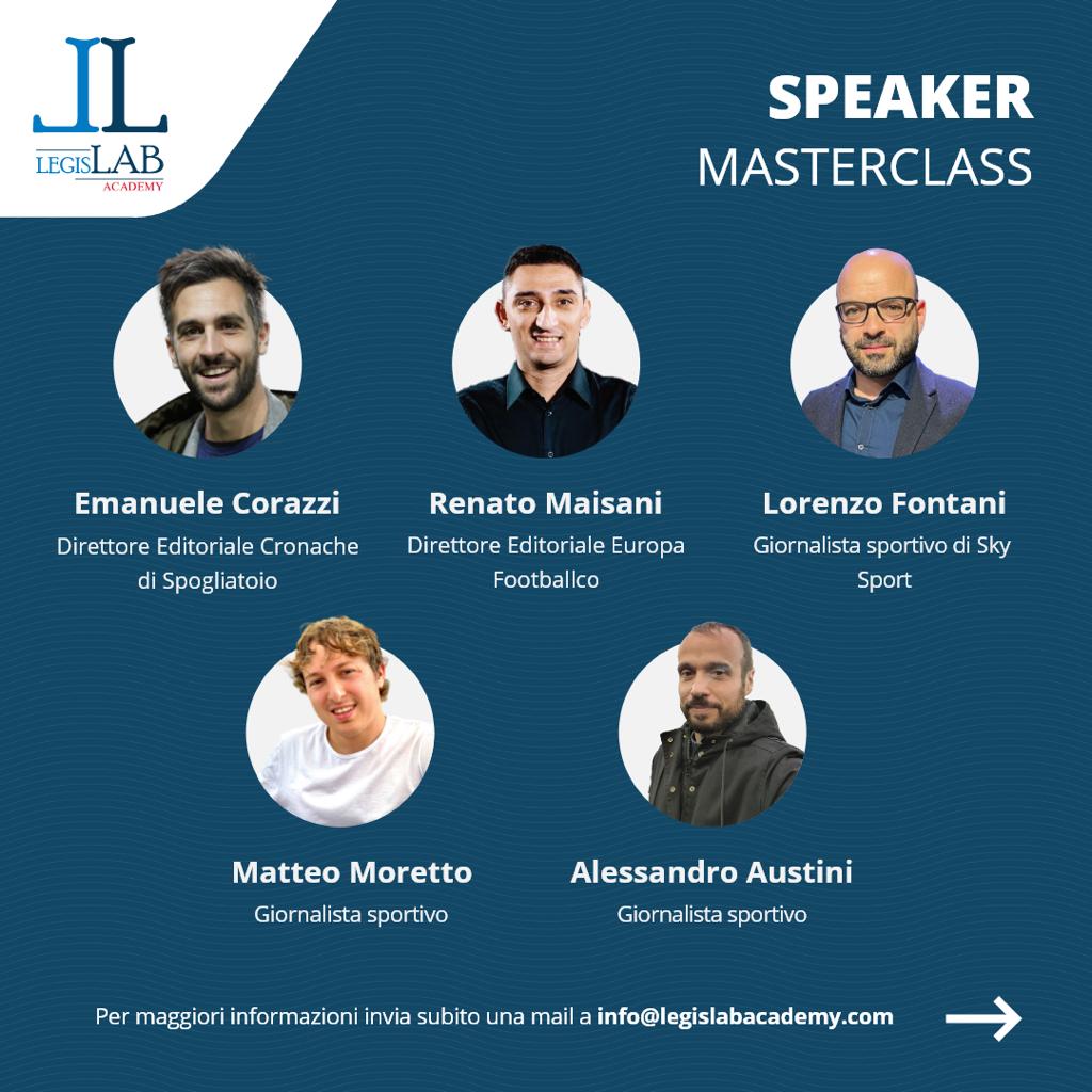 GoalItalia's tweet photo. Ci sarà anche il nostro Editorial Director Europe @RenatoMaisani tra gli speaker della Masterclass in Giornalismo Sportivo organizzata da @LegisLABAcademy 🏫

📩 info@legislabacademy.com https://t.co/OmgS85Mi4I
