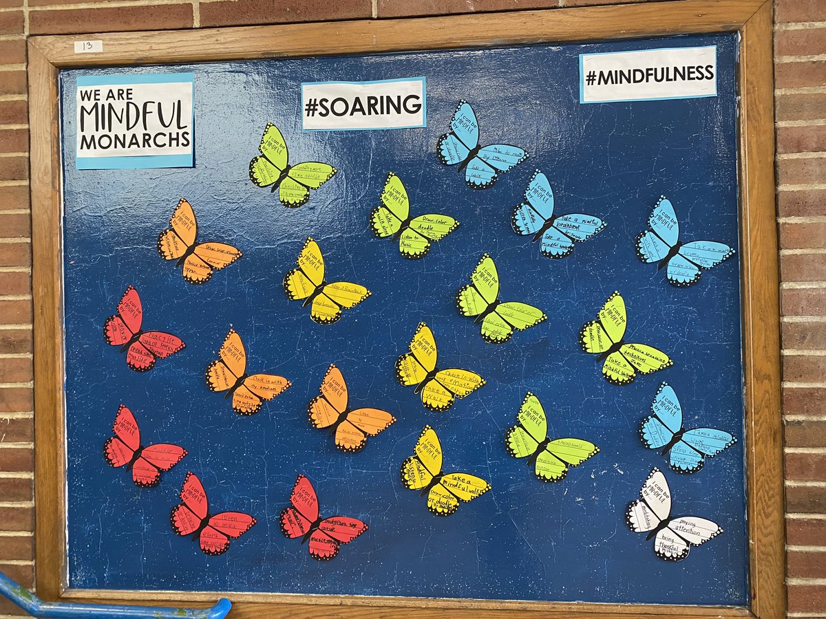 mshillier1's tweet photo. At Mindess, we are Mindful Monarchs! How can you practice mindfulness? Room 4 students shared their ideas. #mindfulness https://t.co/oLmwYWFNK5
