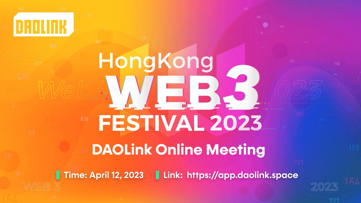 DAOLink42's tweet photo. DAOLink HK Web3 Fesitval 2023 live tomorrow.🔥

Join our live through the link: https://t.co/BeV1zSR2MO

#HongKong  #HKWeb3Festival #metaverseproject https://t.co/RoURQh0eoR