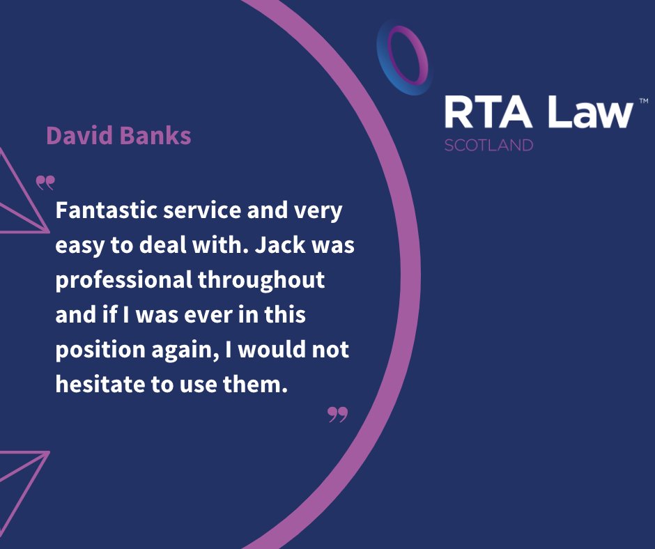 RTA_Law's tweet photo. We were delighted that we could provide a high-quality service to David and make it easy for him to engage in the #claims process. 

#rtalaw #roadtrafficlawyers #nowinnofee #legalknowledge #law #courts #justice #legalprofessional #scotslaw https://t.co/g5VmYFPz5X