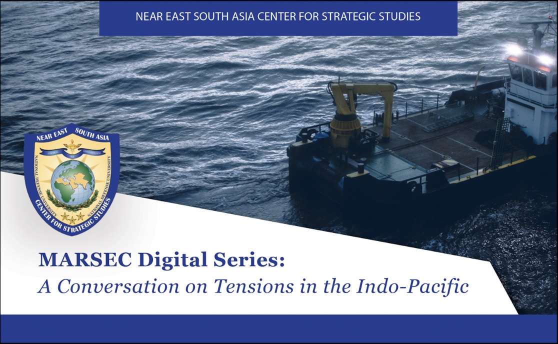 TheNESACenter's tweet photo. On 6 April, Prof. @JeffreyPayneFP hosted a digital chat with 25 NESA alumni on “Tensions in the Indo-Pacific.”  This marked the first of an ongoing set of digital conversations focused on #maritime security issues and the state of the #IndoPacific.  https://t.co/oqoosya50b https://t.co/AslD8DaDsw