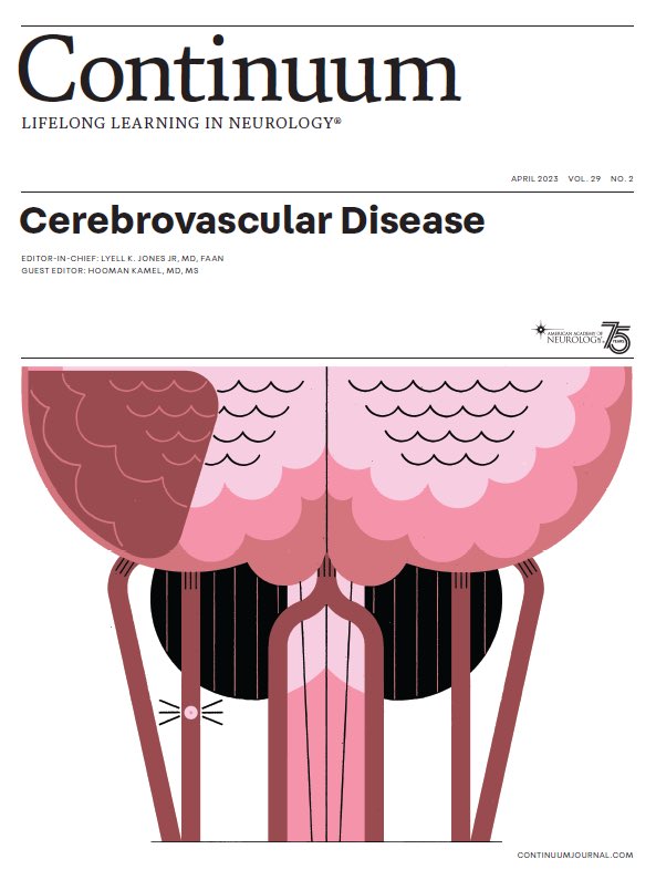 It’s official! The latest Continuum issue on Cerebrovascular Disease is online, and shipping!

🧠Latest on treatment and prevention of acute ischemic stroke
🧠Diagnosis and management of CV disorders (CVT, dissection, AVMs)
🧠Pediatric stroke 

Link: journals.lww.com/continuum/page…