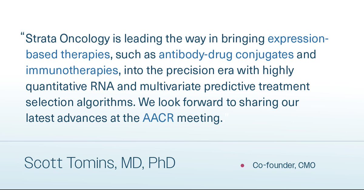 Strata Oncology will present new data in four scientific posters at the upcoming American Association for Cancer Research Annual Meeting #AACR23

Read more: bit.ly/41diMa0