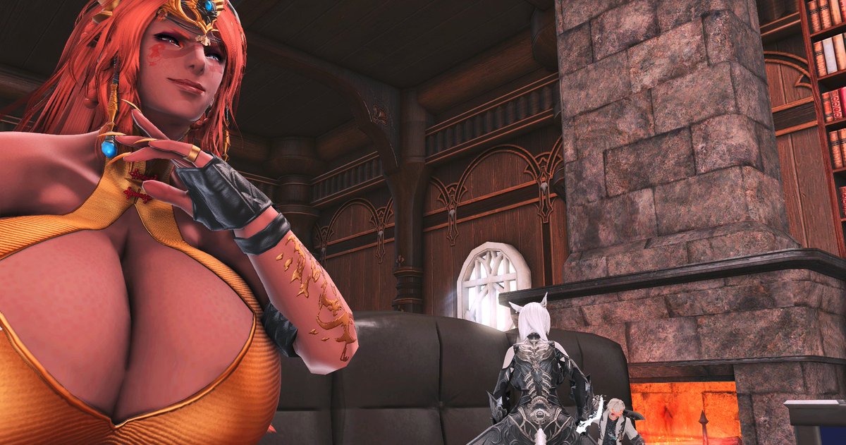 ChromeCatXIV's tweet photo. "Ugh!  Strip Triple Triad sounded like a great idea.  She even has miniatures that look just like the card arts!  Then she set the rules to Plus Combo."
A set I did with the lovely @FFXIVGenieGTS .  That figure looks oddly familiar.
#SizeTwitter #FFXIVnsfw #Giantess #GPOSERSNSFW https://t.co/BXB554K0Fj