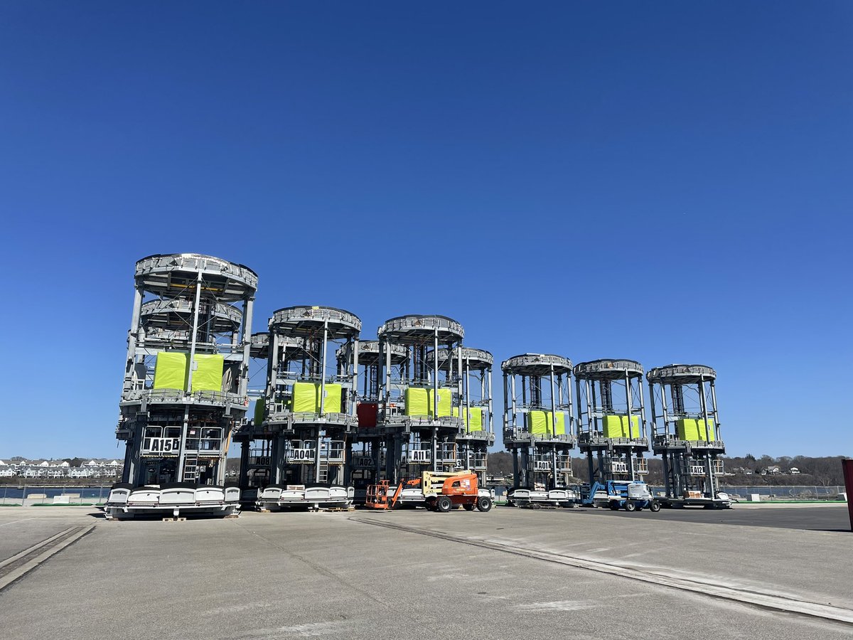 stephfrancoeur's tweet photo. A great afternoon touring @OrstedUS facility at #ProvPort. Massive structures being assembled by local union workers before they ship out to 🌊. #offshorewind is delivering jobs and regional capabilities for a new American industry. 

P.S. florescent yellow is not my color. 👷🏻‍♀️ https://t.co/vv512hz2Hk