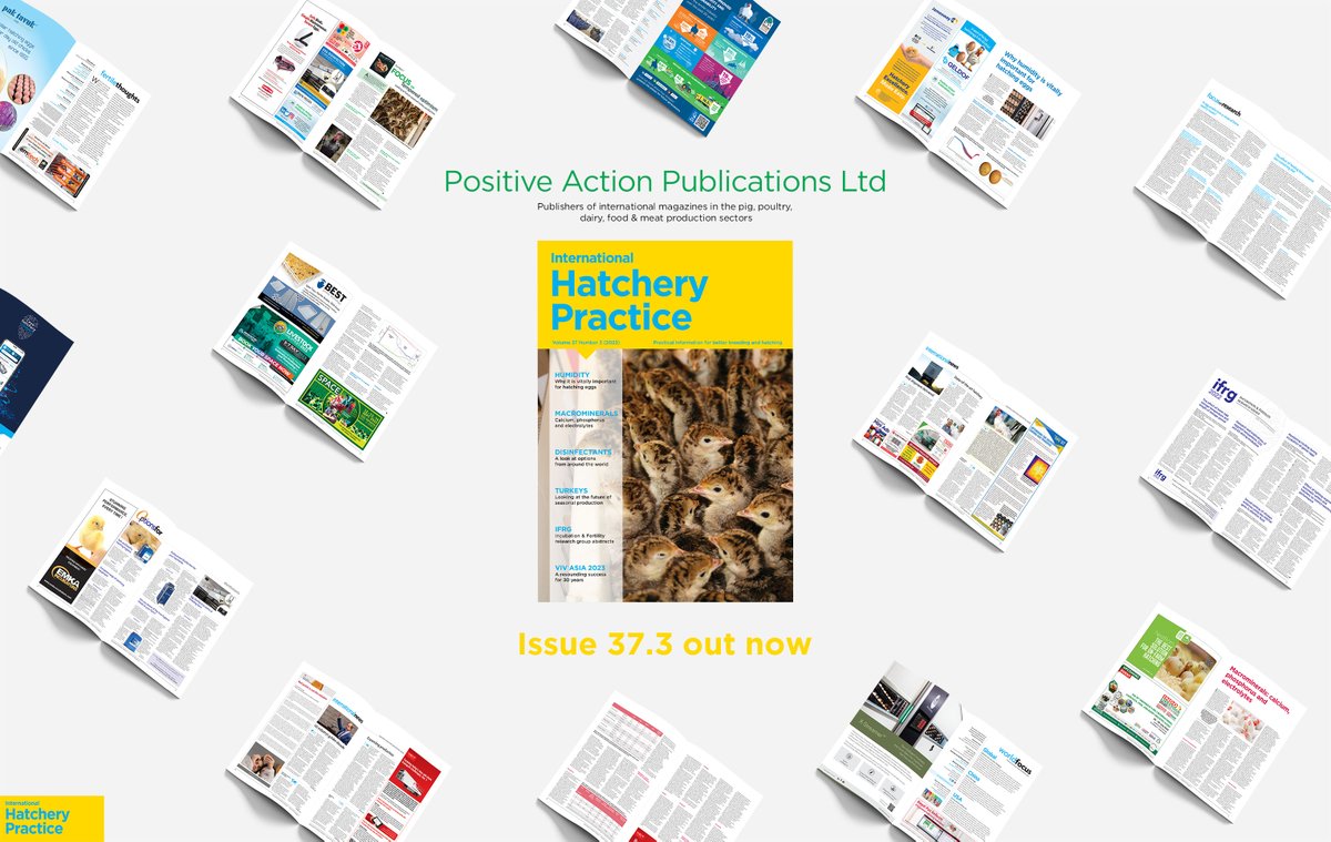 agriinsight's tweet photo. 📙 International Hatchery Practice 37.3 is out now! 📙
With articles from:
@PetersimeNV, #NovusInternational, #FarmGateHatcheries, #IFRGAbstracts and @VIVworldwide.
The #OptionsFor looks at #Disinfectants. https://t.co/J0JMu11yrm