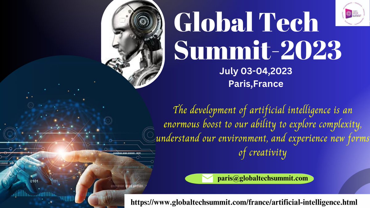 globaltech2023's tweet image. It takes the privilege to invite all the participants, speakers, students, delegates, sponsors, exhibitors from all over the world to attend #Global_Tech_Summit_2023 is going to be held during 03-04, 2023 in Paris, France. Visit: globaltechsummit.com/france.html