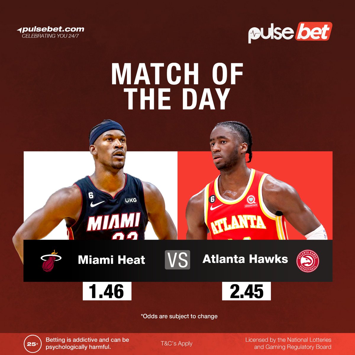 PulseUganda's tweet photo. The Play-in gets underway tonight with Playoff Buckets aka Jimmy Butler and the Heat against the assist Prince Trae Young and the Hawks for a chance to play the Boston Celtics in the Playoffs.
iscus
Place your bet here https://t.co/YtNGMyGVvl
#FeaturedPost #FeatureByPulseBet https://t.co/3WQpnGXXOS