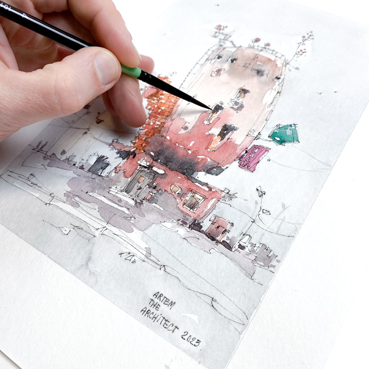 art_emko's tweet photo. Some photos from my recent live stream 🔴▶️ the drawing itself comming soon
#watercolorbuildings #watercolorarchitecture #watercolorart #art #artprocess #watercolorprocess #watercolour #illustration #conceptart #artist #architecturalsketch #sketch #sketching #architecturalsketch https://t.co/sVxFBO9KjN