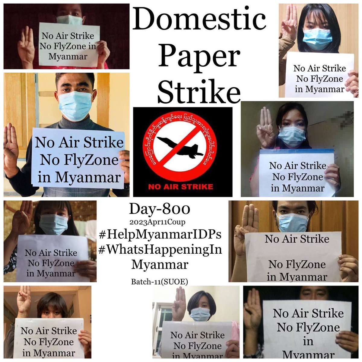 ActivistLittle's tweet photo. Daily anti-coup revolutionary domestic strike by pro-democracy CDMer teachers from Sagaing University of Education as 800th day.

#2023Apr11Coup #CivilDisobedienceMovement #WhatsHappeningInMyanmar https://t.co/YmvFwHyrzS