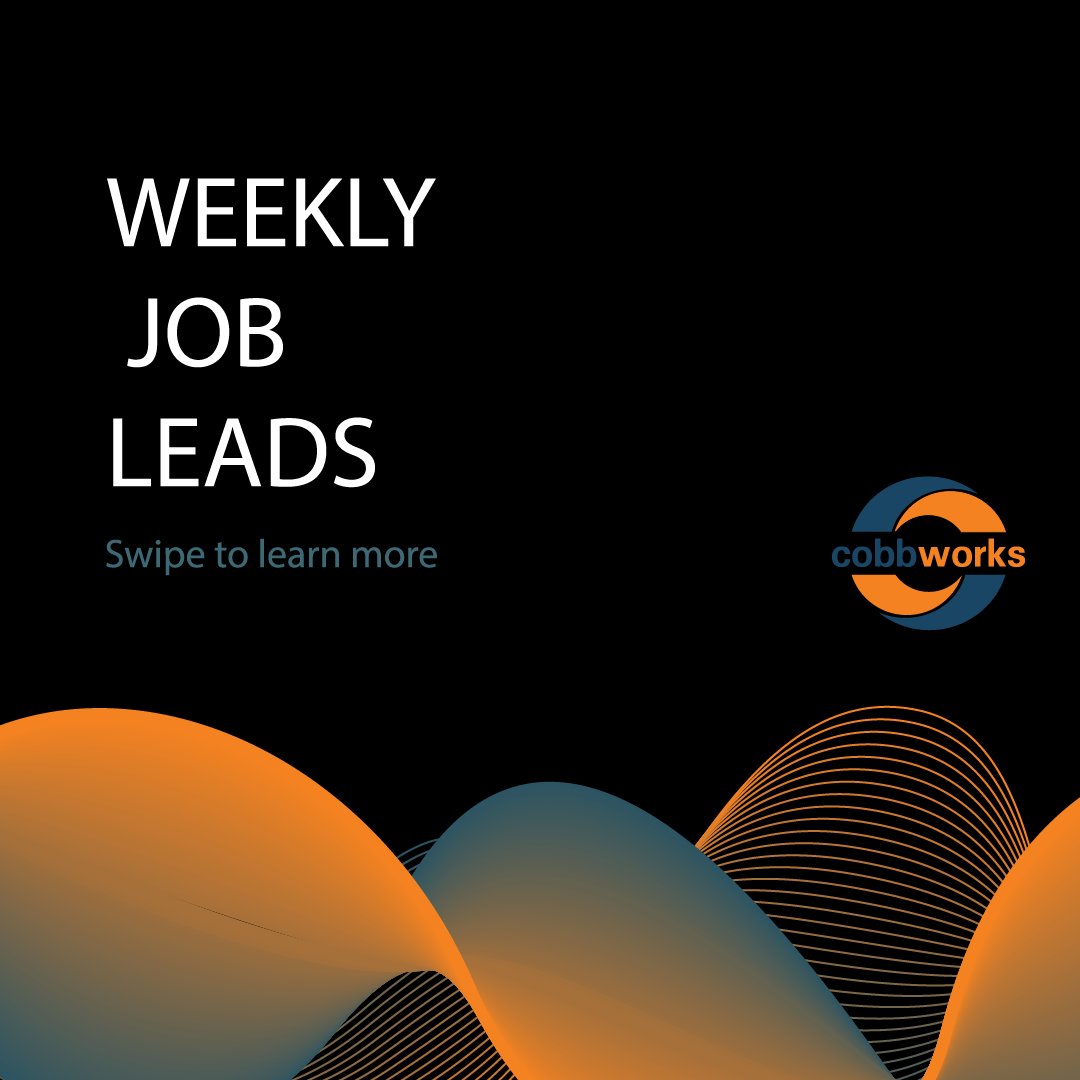 Look out for CobbWorks' Weekly Job Leads!

#medicaltransport #advertising #mentalhealthprovider #hiring #employment #careers