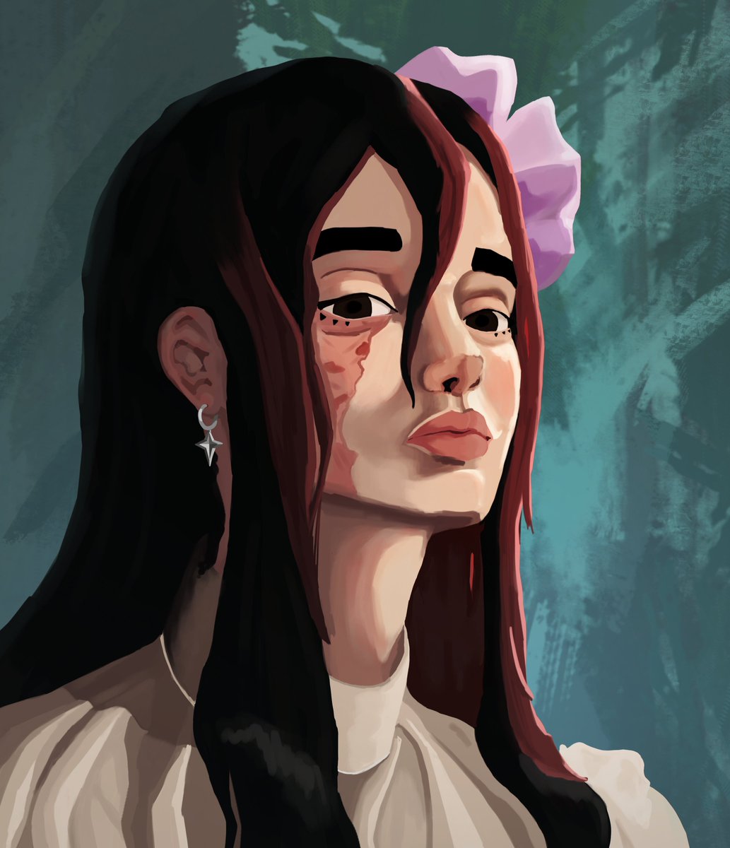 hey #PortfolioDay 
I'm Opal  and I do mostly portraiture and character art 🏵