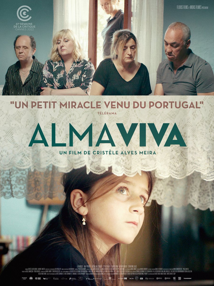 semainecannes's tweet photo. #SORTIE ce mercredi 12/04 :
ALMA VIVA
"Un petit miracle venu du Portugal" @Telerama
En compétition #sdlc2022
Premier long de la cinéaste #CristèleAlvesMeira (3ème Promotion #NextStep).
@TandemTM I
#FluxusFilms #MidasFilmes et @entrechienloup
#AlmaViva #Cannes2022 https://t.co/V2afLqacQr