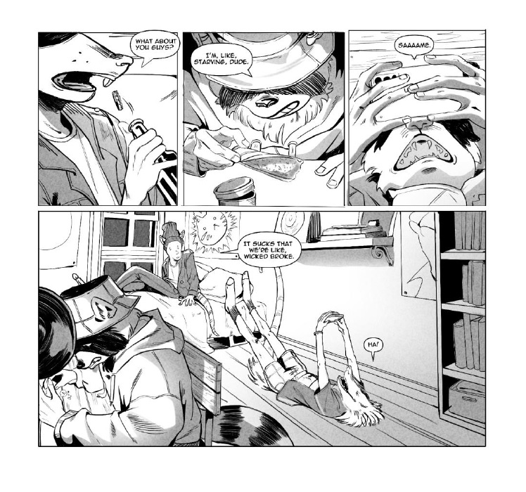 PatchworkZine's tweet photo. We would like to give a warm welcome to our new Patchworker @wormfolk (Linden Cahill)! Here are some snapshots from the new issue: @wormfolk gives us a quest for free pizza for life.

Read the full story in our new issue! Link in bio.

#comics #comiczine #patchworkzine #trashgang https://t.co/QC5QUELrBP