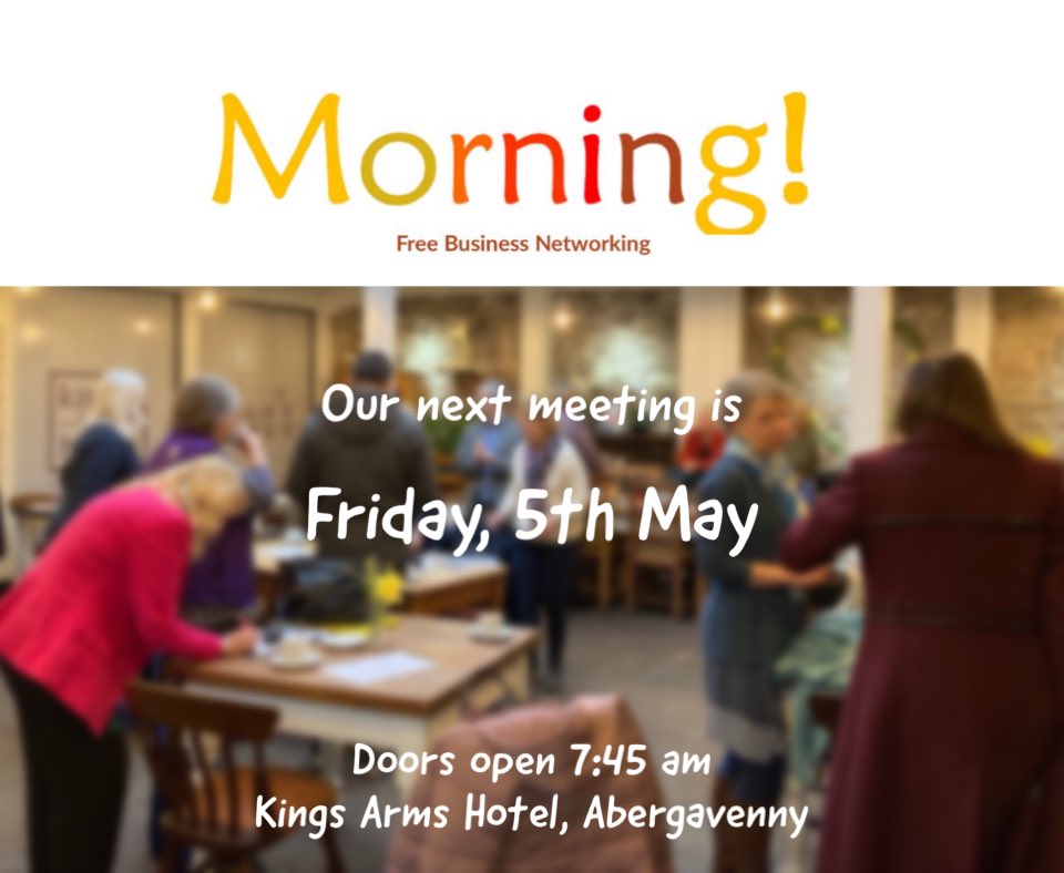 Morning! Abergavenny (@morningaber) on Twitter photo Come and join this friendly group of diverse businesses for FREE business networking in Abergavenny on 5th May . Full details and booking: bit.ly/3mippcB Look forward to seeing you! #businessowner #networking #Abergavenny <a href="/KingsArmsAber/">Kings Arms Hotel</a> Come and join this friendly group of diverse businesses for FREE business networking in Abergavenny on 5th May . Full details and booking: bit.ly/3mippcB Look forward to seeing you! #businessowner #networking #Abergavenny <a href="/KingsArmsAber/">Kings Arms Hotel</a>